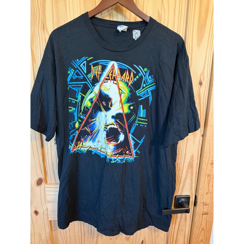 Def Leppard Hysteria Graphic T-Shirt Mens 3XL Black Port & Company Rock Band Tee
